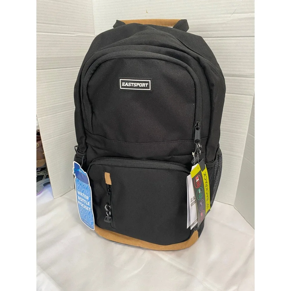 Eastsport Core Scholastic Backpack Unisex OS Black NEW Laptop Sleeve Padded